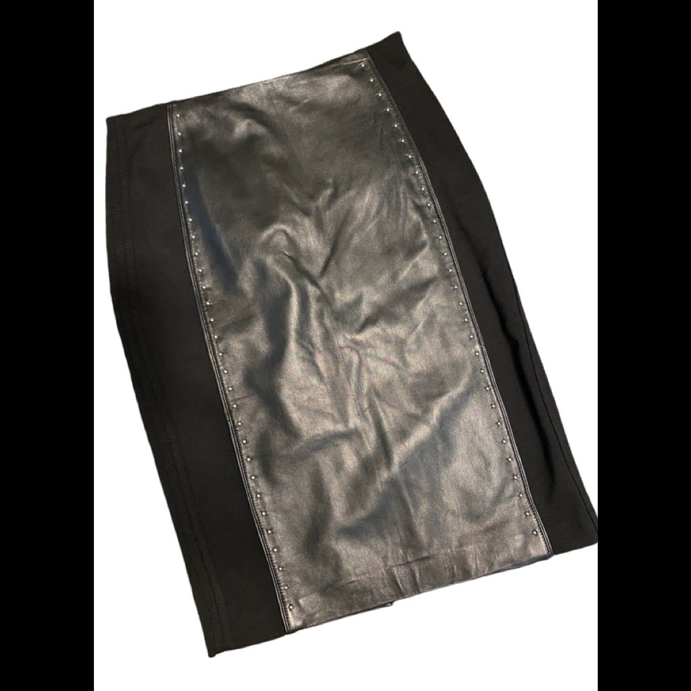 NWT White House Black Market Leather Studded Pencil Skirt